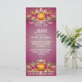 Rosa florale Elegance Hochzeitskollektion Menükarte (Stehend Vorderseite)