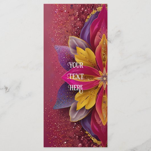 Rosa florale Elegance Hochzeitskollektion Menükarte (Rückseite)