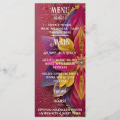 Rosa florale Elegance Hochzeitskollektion Menükarte (Vorderseite)