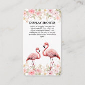 Rosa florale Elegant Flamingo Baby Dusche Begleitkarte (Vorderseite)