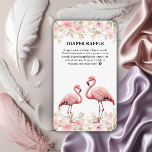 Rosa florale Elegant Flamingo Baby Dusche Begleitkarte