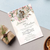 Rosa florale Elegante Einladung zur Hochzeit