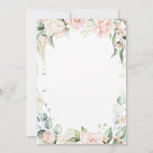 Rosa florale Elegante Hochzeit Einladung (Rückseite)