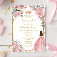 Rosa florale elegante Kleidung Gold Frame Quincean