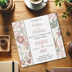 Rosa florale Elegante Moderne Inspirivity Wedding Einladung