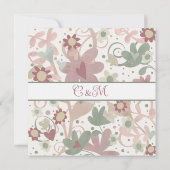 Rosa florale Elegante Moderne Inspirivity Wedding Einladung (Rückseite)