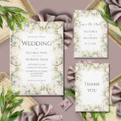 Rosa florale elegante Wasserfarbe Vintage-Hochzeit Save The Date