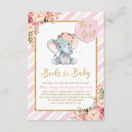 Rosa florale Elephant Baby Dusche bringen eine Boo Begleitkarte