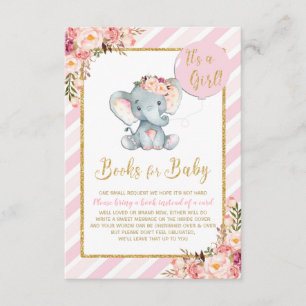 Rosa florale Elephant Baby Dusche bringen eine Boo Begleitkarte