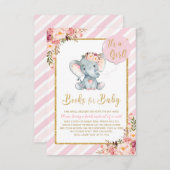 Rosa florale Elephant Baby Dusche bringen eine Boo Begleitkarte (Vorne/Hinten)