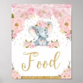 Rosa florale Elephant Babydusche Dekoration (Vorne)