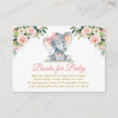 Rosa florale Elephant Bow Dusche Umschließkarte Begleitkarte (Vorderseite)