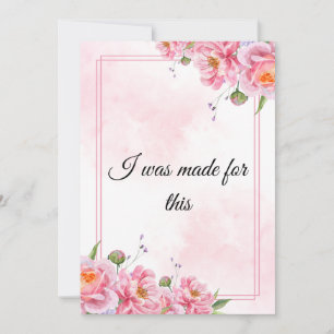 Rosa florale Empowerment-Zitat-Kunst Feiertagskarte