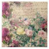 Rosa florale Ephemera mit Beehive und Handwriting Fliese (Vorderseite)