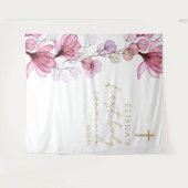 Rosa florale Erste Heilige Kommunion Foto Hintergr Wandteppich (Vorderseite (Horizontal))