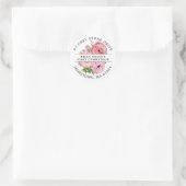 Rosa florale erste Kommunizierungsanschrift Runder Aufkleber (Tasche)