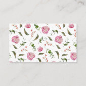 Rosa florale Faltkarte für das Faltblatt Begleitkarte (Rückseite)