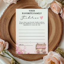 Rosa florale Familientraditionen Baby Shower Spiel