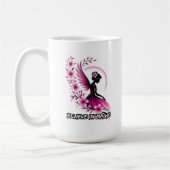 Rosa florale Feen-Silhouette Kaffeetasse (Links)