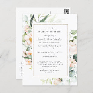 Rosa florale Feier zur Beerdigung des Lebens Postk Postkarte