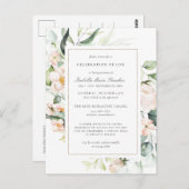 Rosa florale Feier zur Beerdigung des Lebens Postk Postkarte (Vorne/Hinten)