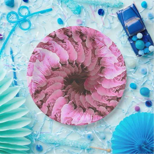 Rosa florale Fibonacci Twirl Papierplatte Pappteller (Party)