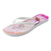 Rosa Florale Flip Flops Badesandalen (Schrägansicht)