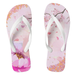 Rosa Florale Flip Flops Badesandalen