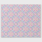 Rosa florale Folk-Babyshower-Geschenkpapier Geschenkpapier (Flach)