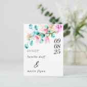 Rosa florale Foto Save the Date Postkarte (Stehend Vorderseite)