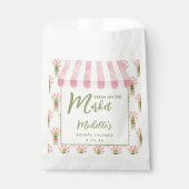 Rosa florale Frisch vom Markt - Brautdusche Geschenktütchen (Vorderseite)