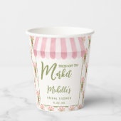 Rosa Florale Frisch Vom Markt Brautdusche Pappbecher (Vorderseite)