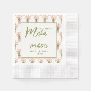 Rosa florale Frisch vom Markt Brautdusche Serviette