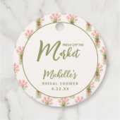 Rosa florale Frisch vom Markt Brautparty Geschenkanhänger (Rückseite)