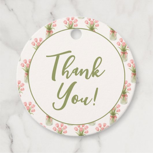 Rosa florale Frisch vom Markt Brautparty Geschenkanhänger (Vorderseite)