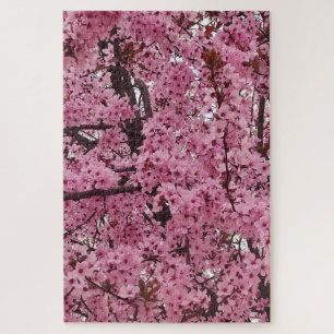Rosa florale Frühlingsbaum Puzzle