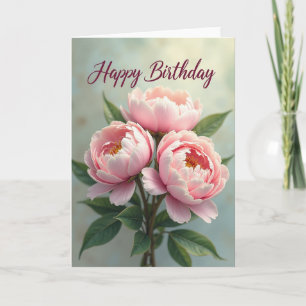 Rosa florale Geburtstagskarte Karte