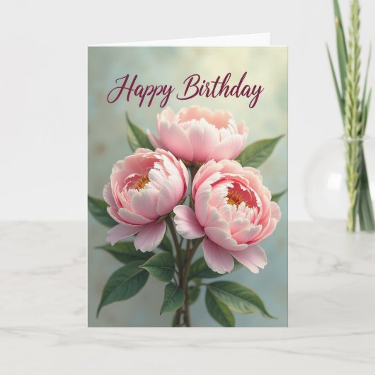 Rosa florale Geburtstagskarte Karte (Vorderseite)
