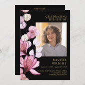 Rosa florale Gedenkfeier Programm (Vorne/Hinten)