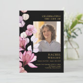 Rosa florale Gedenkfeier Programm (Stehend Vorderseite)