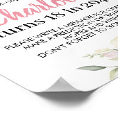 Rosa florale Girl Birthday Time Kapselunterschrift Poster (Ecke)