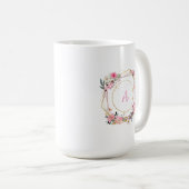 Rosa florale gold geometrische Tasse (VorderseiteRechts)