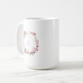 Rosa florale gold geometrische Tasse (Vorderseite Links)