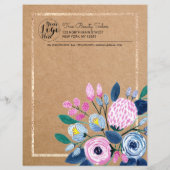 Rosa florale Gold Kraft Papier Geschäftskosten (Rückseite)