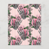 Rosa florale gotische Hochzeitseinladung Flyer (Hinten)