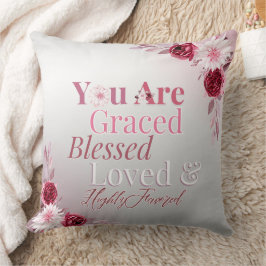 Rosa florale Graced gesegnet Wohlgefallen Inspirat Kissen