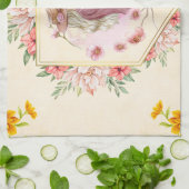 Rosa, florale Grafik, Lady of Spring Geschirrtuch (Gefaltet)