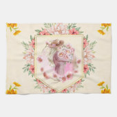 Rosa, florale Grafik, Lady of Spring Geschirrtuch (Horizontal)