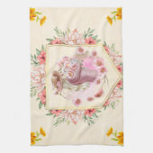 Rosa, florale Grafik, Lady of Spring Geschirrtuch (Vertikal)