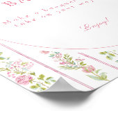 Rosa florale Grandmillennial-Blumenbar Poster (Ecke)